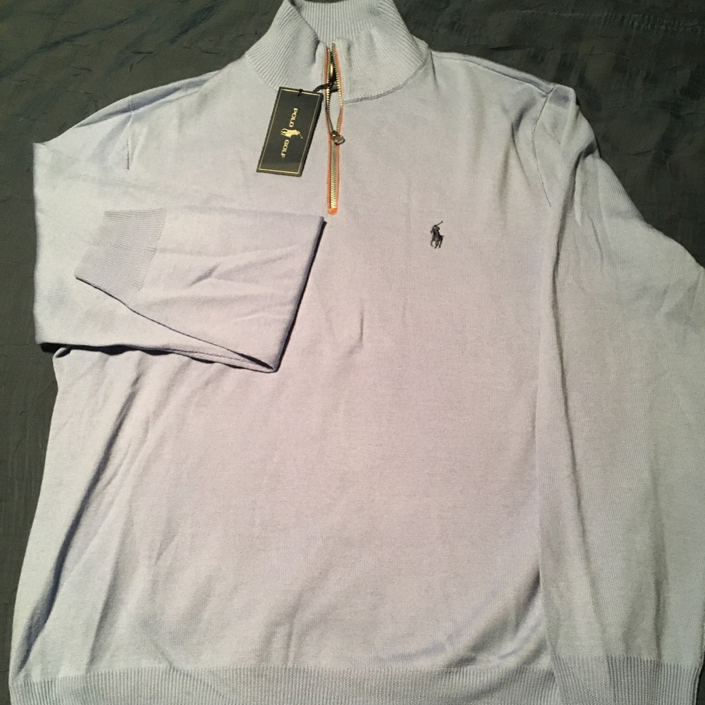 Light blue 1/4 zip sweater